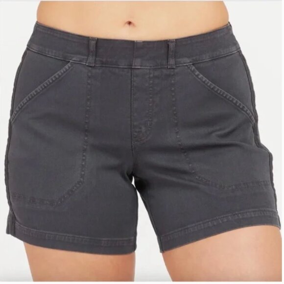 SPANX Grey Stretch Twill 6" Shorts Size S - Picture 1 of 11